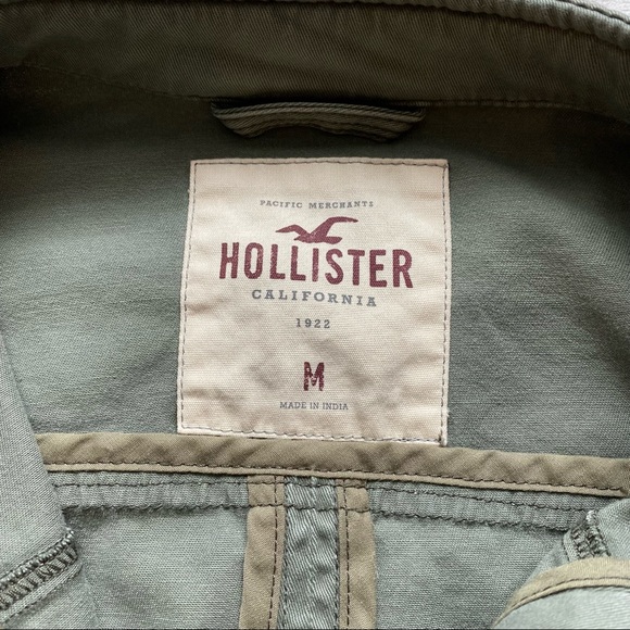 Hollister Green Button Up Utility Jacket Women’s Size Medium - Picture 11 of 11